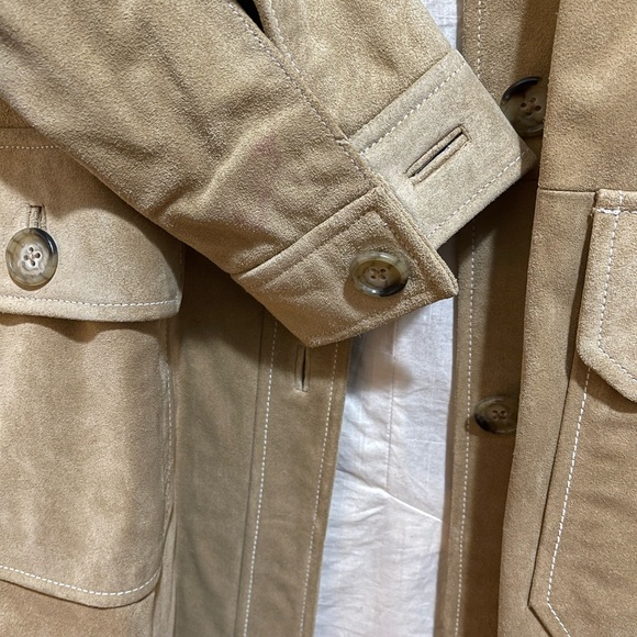 GAP Vintage Women's Camel Suede Trench Coat Size M - Picture 14 of 14